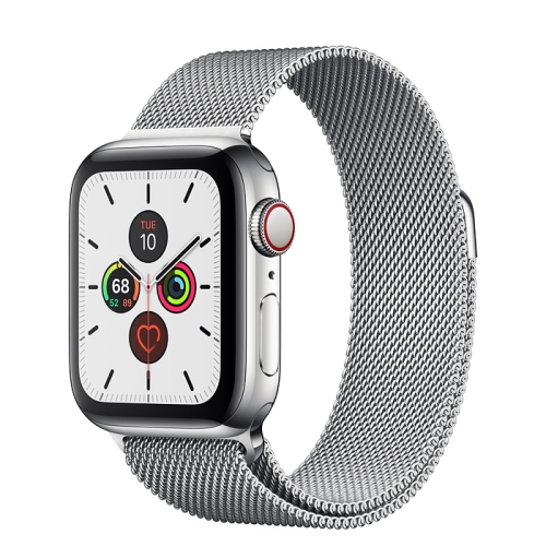 Apple Watch Series 5 (GPS + Cellular) 40mm - Silver Stainless Steel Case with Silver Milanese Loop Band by APPLE - Refurbished condition - Image 2