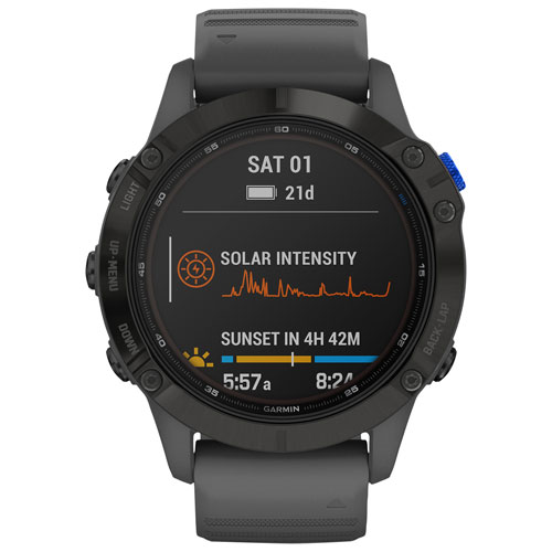 Garmin fenix 6 Pro Solar 47mm GPS Watch with Heart Rate Monitor - Large - Slate Grey