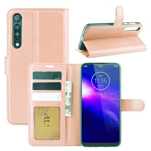 【CSmart】 Magnetic Card Slot Leather Folio Wallet Flip Case Cover for Motorola Moto G Power, Rose Gold