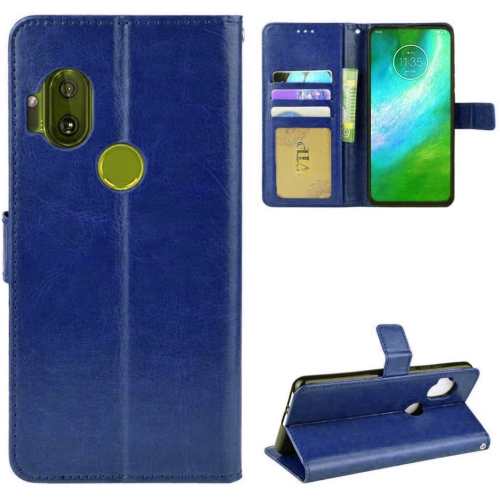 【CSmart】 Magnetic Card Slot Leather Folio Wallet Flip Case Cover for Motorola Moto One Hyper, Navy