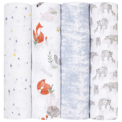 aden + anais Cotton Muslin Swaddle - 4-Pack - Naturally