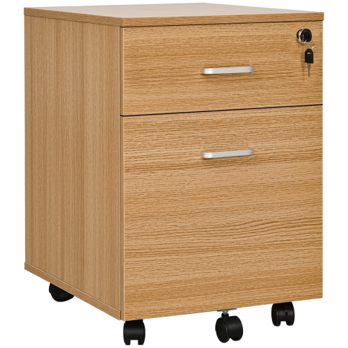 Vinsetto 2 Drawer File Cabinet with Lock and Keys, Mobile Vertical ...