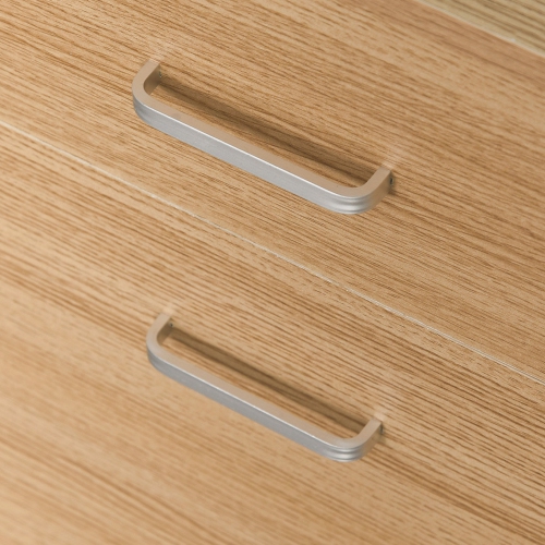 Vinsetto 2 Drawer File Cabinet with Lock and Keys, Mobile Vertical Filing Cabinet with Wheels and Drawers, Home Office Cabinet, Natural