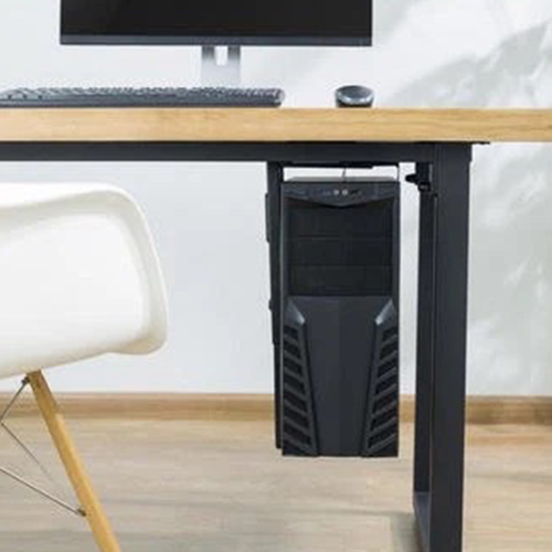 MotionGrey Under Desk Computer Mount CPU, Under Desk PC Mount, PC Holder adjustable height Swivelling 360 for PC Mount tower - Black