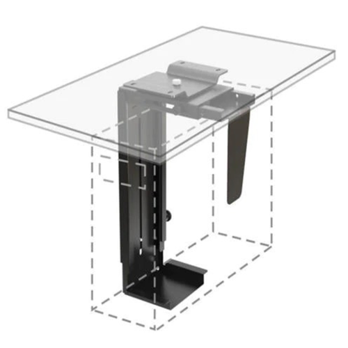 MotionGrey Under Desk Computer Mount CPU, Under Desk PC Mount, PC Holder adjustable height Swivelling 360 for PC Mount tower - Black