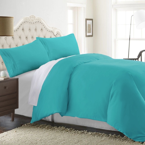 COMFII HOME 3 Piece Hotel Duvet Cover - 1 Zipper Comforter Duvet Cover and 2 Pillow Shams - Wrinkle Free, Fade Resistant - Ultra Soft-Cool-Dry and Th