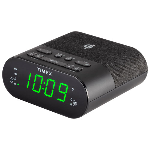Radio-réveil à deux alarmes avec port USB et chargement sans fil TW500BC de  Timex