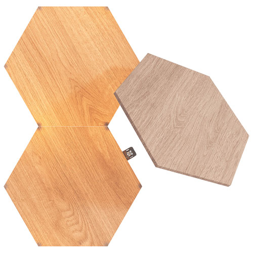 Nanoleaf Elements Wood-Look Hexagon Panels - Expansion Pack - 3 Panels