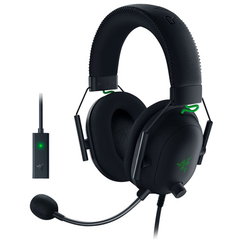 Razer BlackShark V2 Gaming Headset with Microphone & USB Sound Card - Black/Green