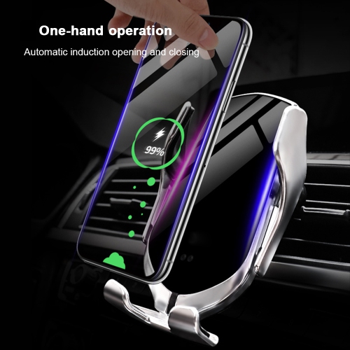 Chargeur de voiture sans fil pour Smartphones iPhone Android avec technologie Qi, capteur infrarouge intelligent automatique, support de téléphone