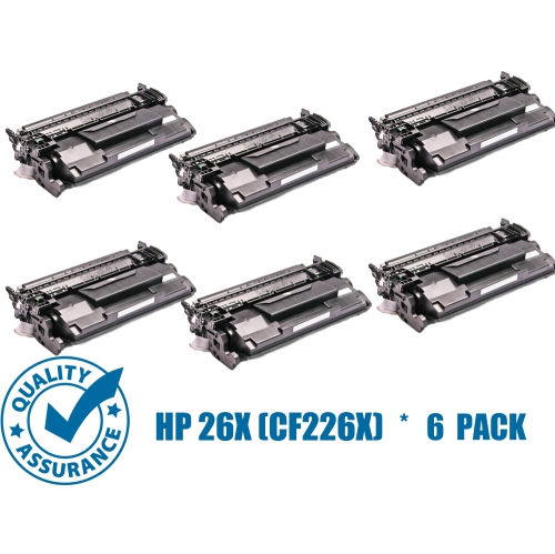 Printer Pro™ 6 Pack HP 26X/CF226 Black Toner Cartridge for HP Printer M402d M402dn M402n MFP M426dw M426fdn M426fdw