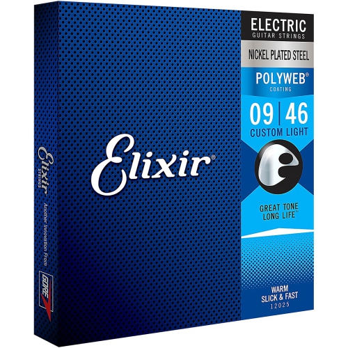 Elixir Electric Guitar Strings with Nanoweb Coating - Custom Light 9-46