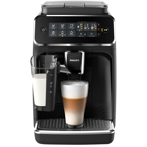 Philips 3200 Automatic Espresso Machine with LatteGo Milk Frother - Black