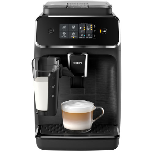 Machine à espresso automatique 2200 de Philips avec moussoir à lait LatteGo - Noir