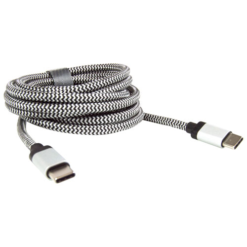 LBT 2.13m USB-C to USB-C Braided Cable (LBT078) - Black/White
