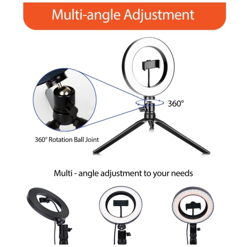 Uolo Mount 10 "LED Ring Light [Aluminium Metal Frame] avec trépied, support de téléphone et obturateur à distance - Selfie & Livestream Light