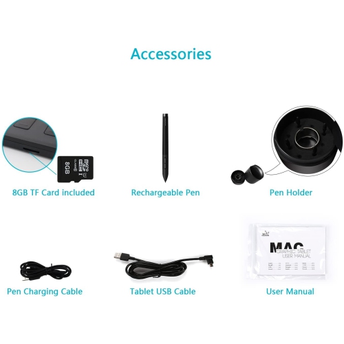 Huion New 1060Plus Graphics Drawing Tablet with 8192 Pressure Sensitivity and Built-in Card Reader 8 MicroSD Card 5080