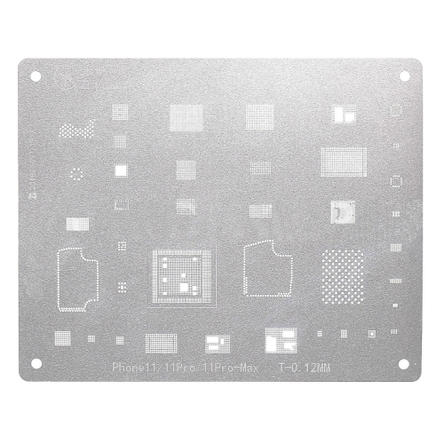Gabarit de pochoir à plaque en métal en mailles pour iPhone 11/11 Pro/11 Pro Max