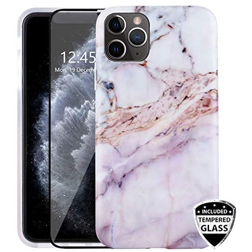 Dicheer Iphone 11 Pro Max Case With Glass Screen Protector Cute Marble For Men Women Girls Clear Bumper Glossy Tpu Best Buy Canada