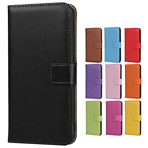 Jaorty for iPhone Xs Max Case, Genuine Leather Folio Flip Wallet Case Cover Book Design with ...