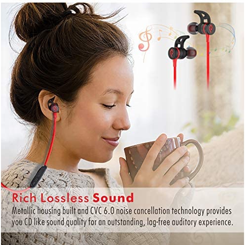 Bluetooth Headphones Black//red Parasom A1 Magnetic Microphone V4.1 Wireless Stereo Bluetooth Earphones Sport Headset In-Ear Noise Isolation Headphone Earbuds for Gym Running -Sweatproof