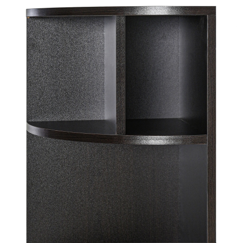 HOMCOM 5-Tier Corner Bookcase, Storage Bookshelf, Freestanding Display Shelves with Open Compartments and Cabinet for Home Office, Living Room,