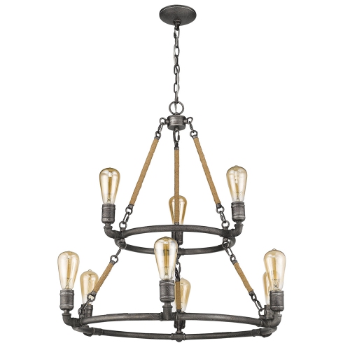 Grayson 9-Light Antique Gray Chandelier