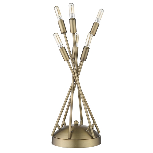 Perret 6-Light Aged Brass Table Lamp