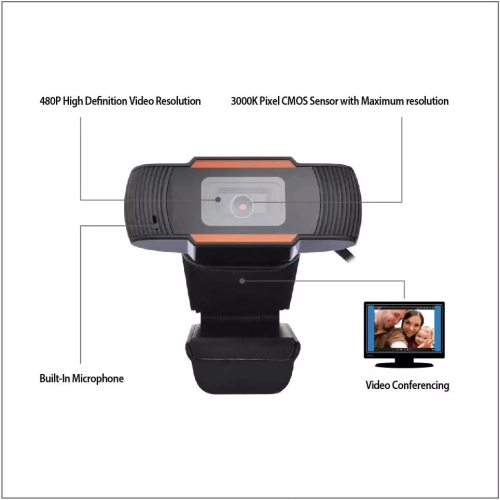 Adesso 480P USB Webcam with Built-In Microphone