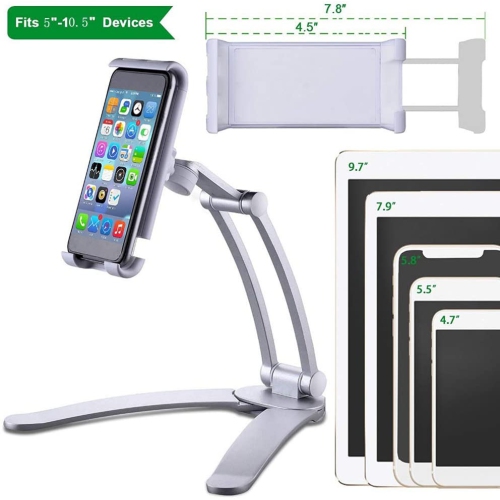 iPad Stand Support All Phones and Screens with 5.5-13 inch Tablet Stand Adjustable Cell Phone Stand for Desk Stable Base iPhone, Android, iPad, Switch 