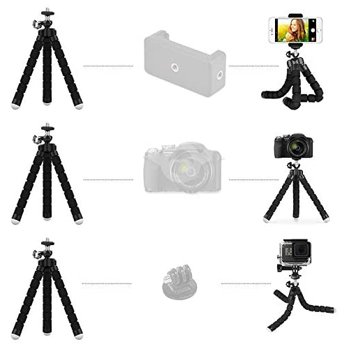 Selfie Tripod with Blue Tooth Shutter Remote for Cell Phone GoPro . This Digital Camera Flexible Octopus Gorilla Legs will Wrap , Hang or Stand