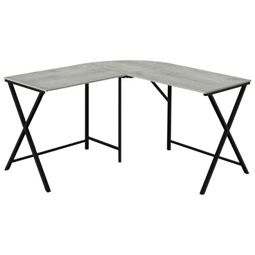 Bureau d'angle d'ordinateur de Monarch - Gris/Noir