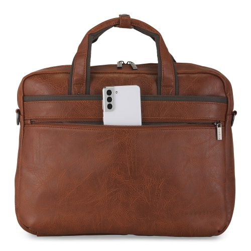 Bugatti Valentino - Briefcase - Cognac
