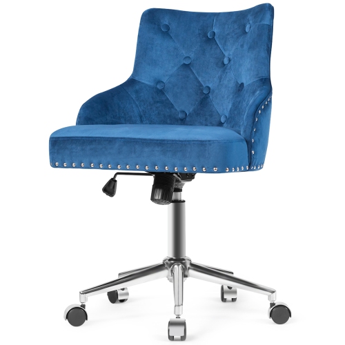 Gymax Velvet Office Chair Tufted, Best Tufted Office Chair
