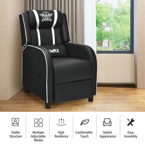 Gymax Massage Gaming Recliner Chair Racing Single Lounge Sofa Home Theater Seat