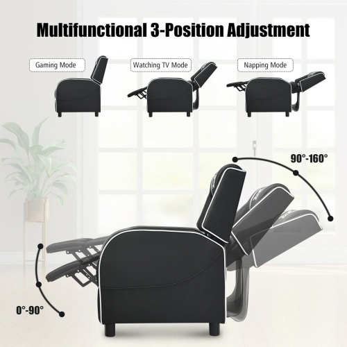 Gymax Massage Gaming Recliner Chair Racing Single Lounge Sofa Home Theater Seat