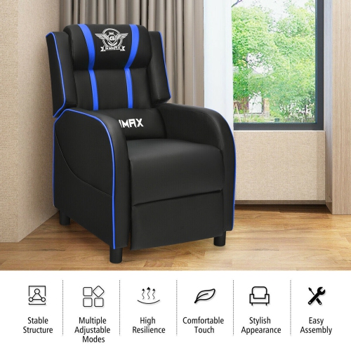 Gymax Massage Gaming Recliner Chair Racing Single Lounge Sofa Home Theater Seat