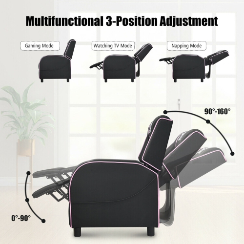 Gymax Massage Gaming Recliner Chair Racing Single Lounge Sofa Home Theater Seat