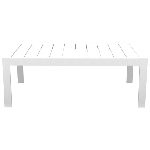Portofino Contemporary Rectangular Outdoor Coffee Table - White