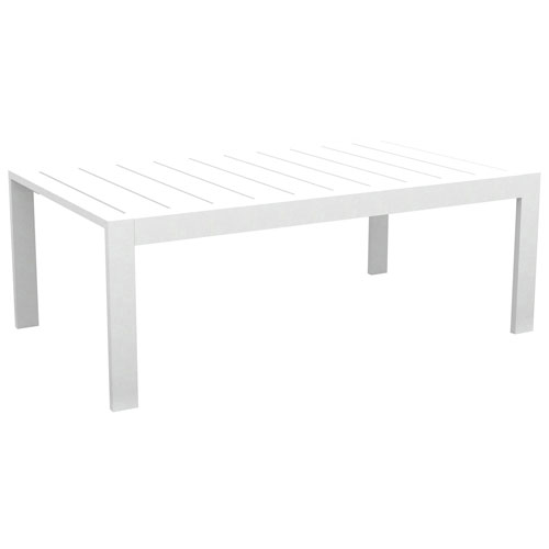Portofino Contemporary Rectangular Outdoor Coffee Table - White