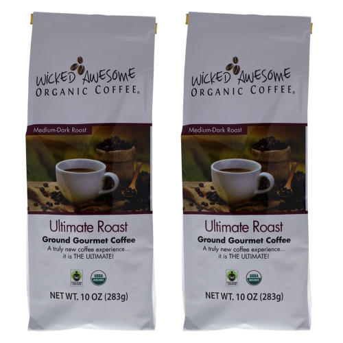 Wicked Awesome Organic Ultimate Ground Gourmet Coffee by Bostons Best for - 10 oz Coffee - Pack of 2