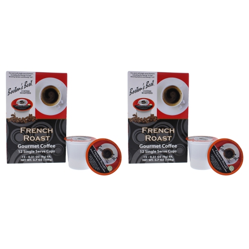 French Roast Gourmet Coffee by Bostons Best for - 12 Cups Coffee - Pack of 2