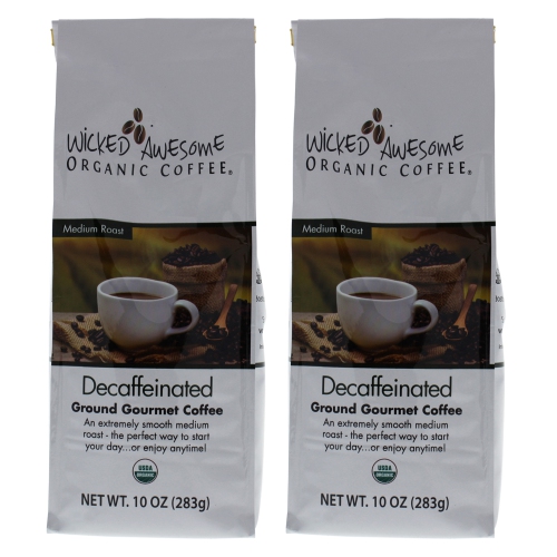 Wicked Awesome Organic Decaffeinated Ground Gourmet Coffee by Bostons Best for - 10 oz Coffee - Pack of 2