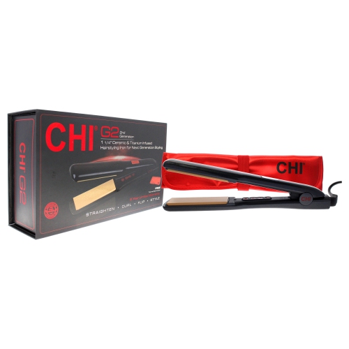 G2 Ceramic and Titanium Infused Hairstyling Flat Iron GF7057 - Black by CHI for Unisex - 1.25 Inch Flat Iron