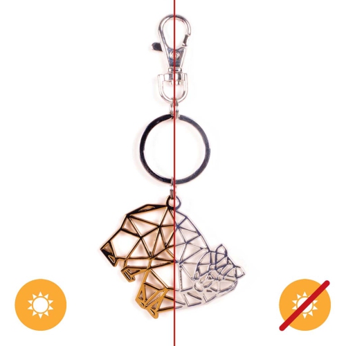 Color-Changing Key Chain Metal Bear - Gold by DelSol for Women - 1 Pc Keychain