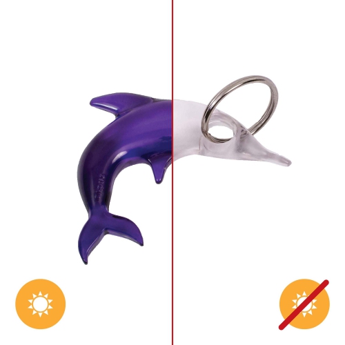 Color-Changing Key Chain Dolphin - Purple by DelSol for Women - 1 Pc Keychain