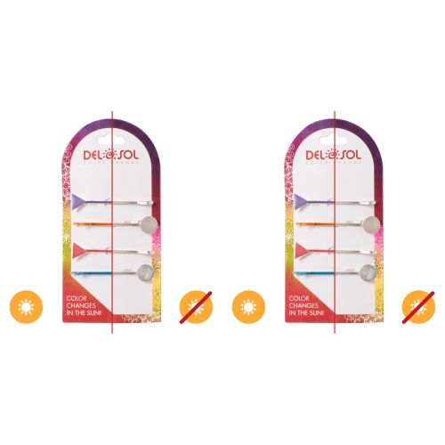Color-Changing Hair Pins - Triangles and Circles by DelSol for Women - 1 Pc Hair Clips - Pack of 2