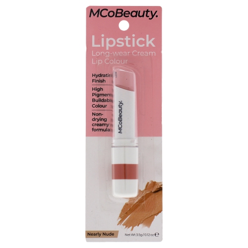 Lipstick Long-Wear Cream Colour - Nearly Nude by MCoBeauty for Women - 0.12 oz Lipstick