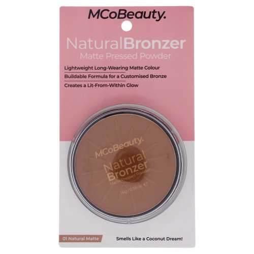 Natural Bronzer Matte Pressed Powder - 01 Natural Matte by MCoBeauty for Women - 0.56 oz Bronzer