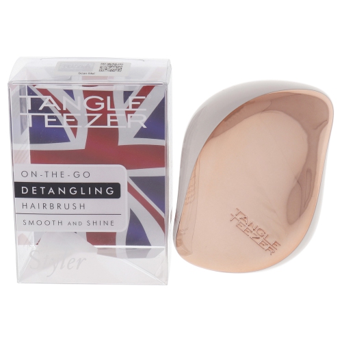 Compact Styler On-The-Go Detangling Hairbrush - Ivory Rose Gold by Tangle Teezer for Women - 1 Pc Hair Brush